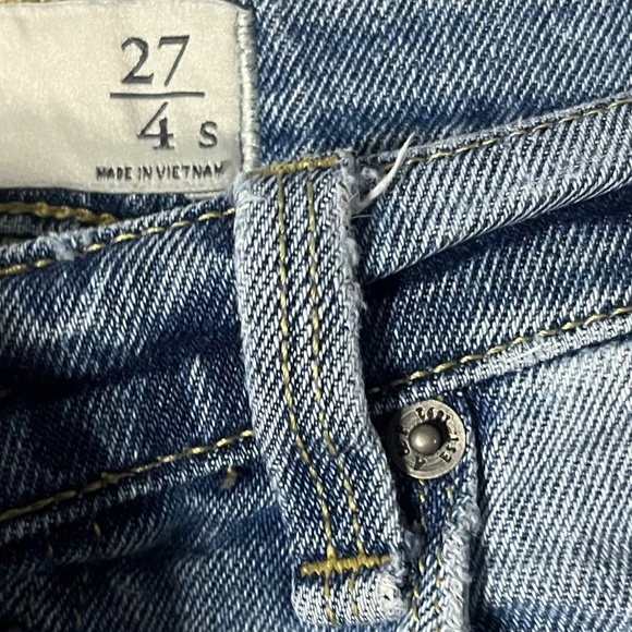 Abercrombie & Fitch Mom Jeans Womens 27/4s Short Distressed Frayed Hem High Rise - Picture 6 of 9